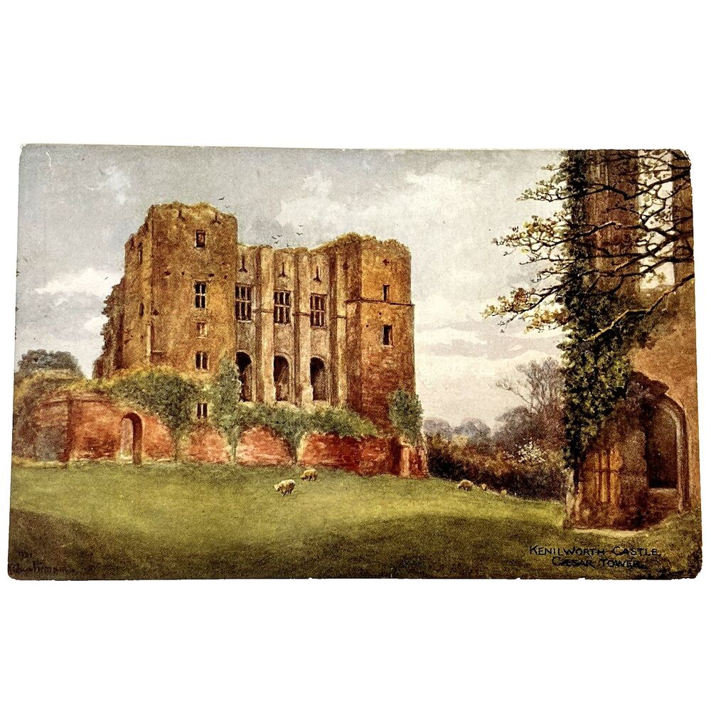 PostCard Kenilworth Castle Caesar Tower England Sheep WW Quartermain Landscape